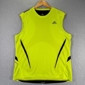 Vintage Adidas Adistar Formation Running Tank Top Mens Large Neon Green Mesh Y2K